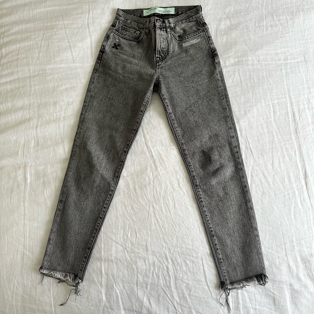 Off-White Grey Straight Jeans
